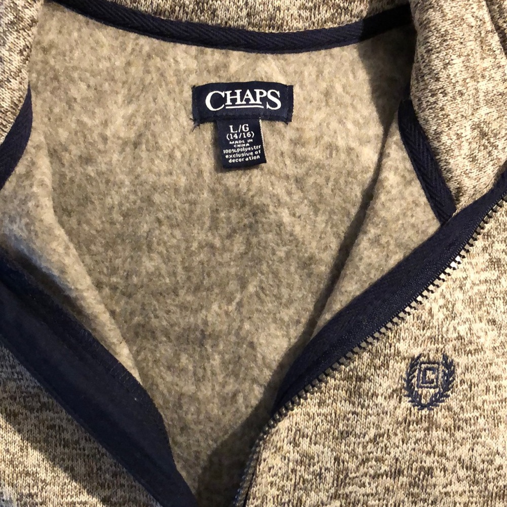 NWT Boy’s Large CHAPS Heather Gray Full Zip Vest - Picture 11 of 11